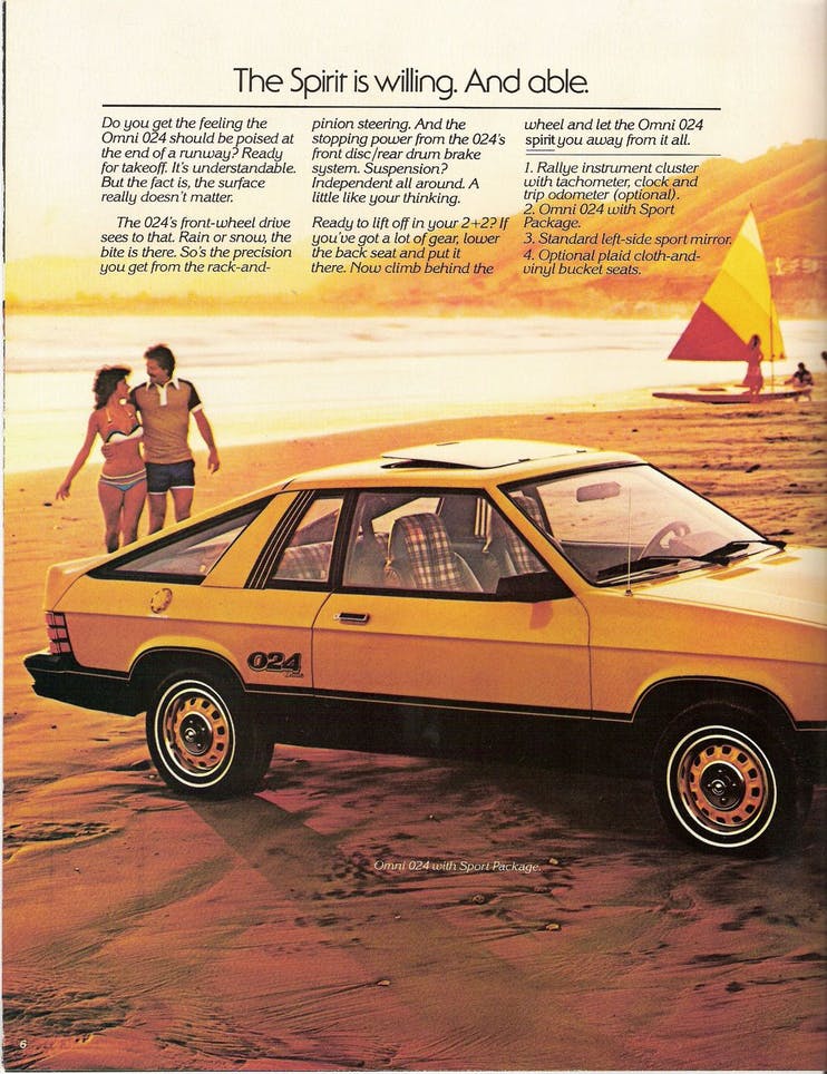 The fifth generation Charger brought big changes, the Dodge Omni 024 (which started production in 1979) used as a foundation.